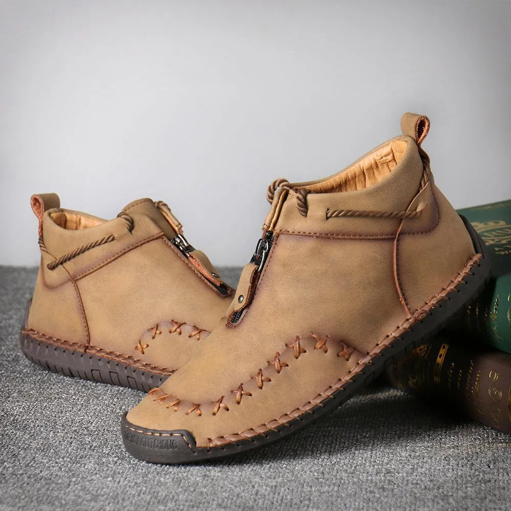 Mostelo™—Men Casual Handmade Zipper High-top Shoes