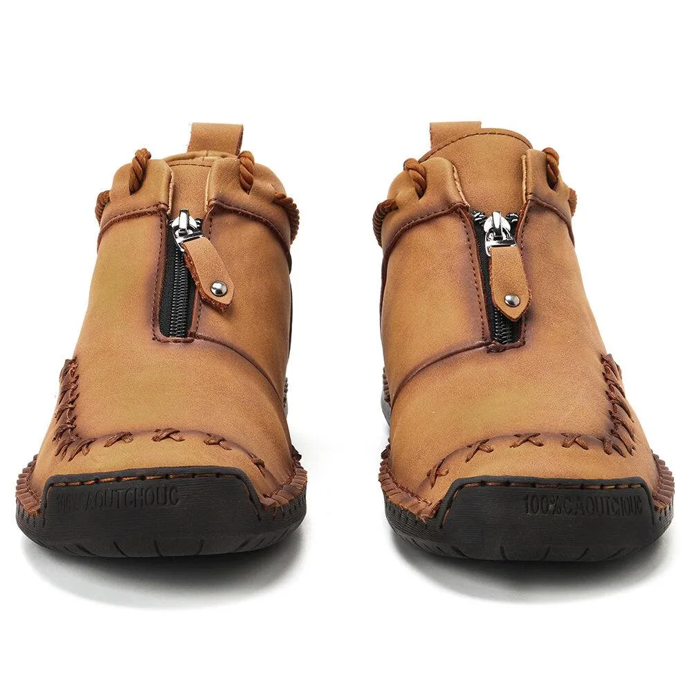 Mostelo™—Men Casual Handmade Zipper High-top Shoes