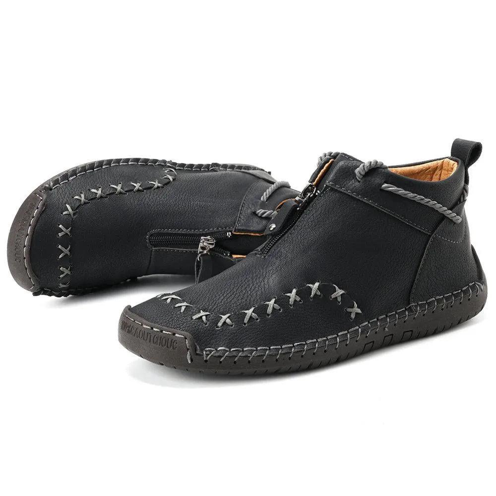 Mostelo™—Men Casual Handmade Zipper High-top Shoes