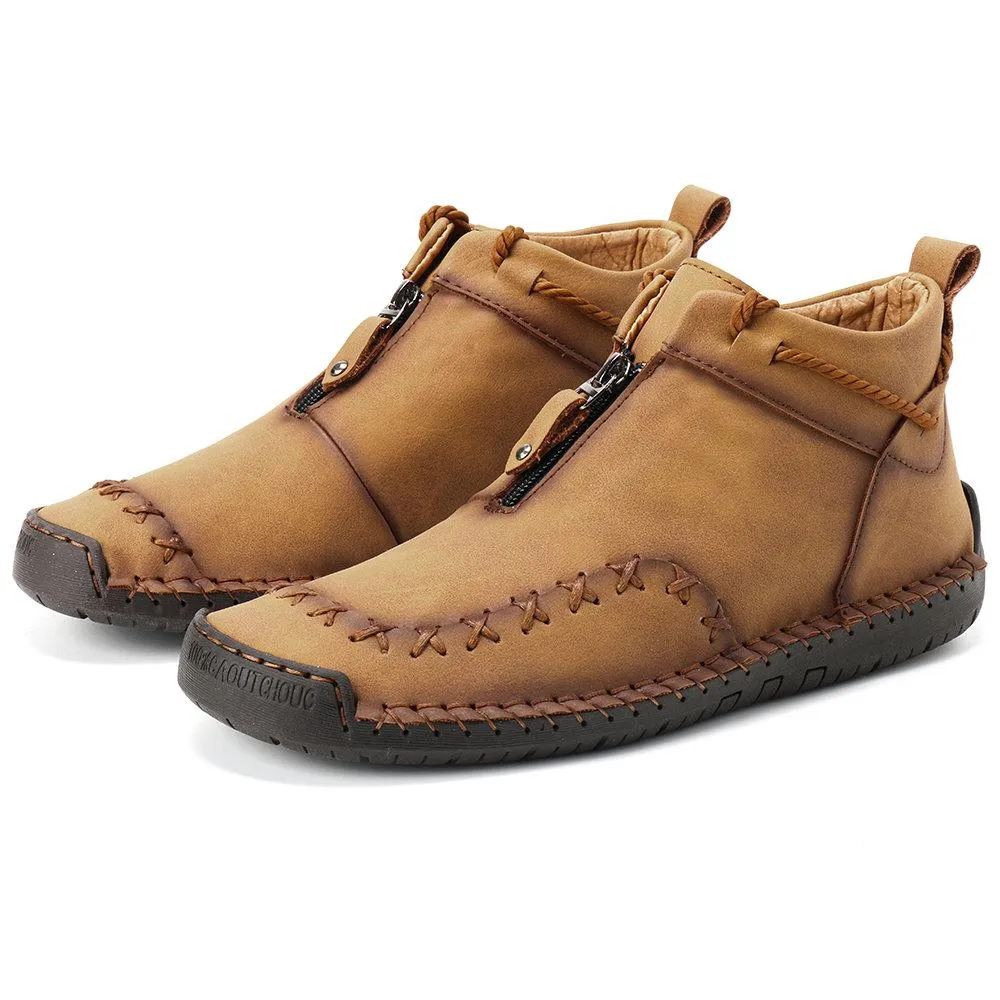 Mostelo™—Men Casual Handmade Zipper High-top Shoes