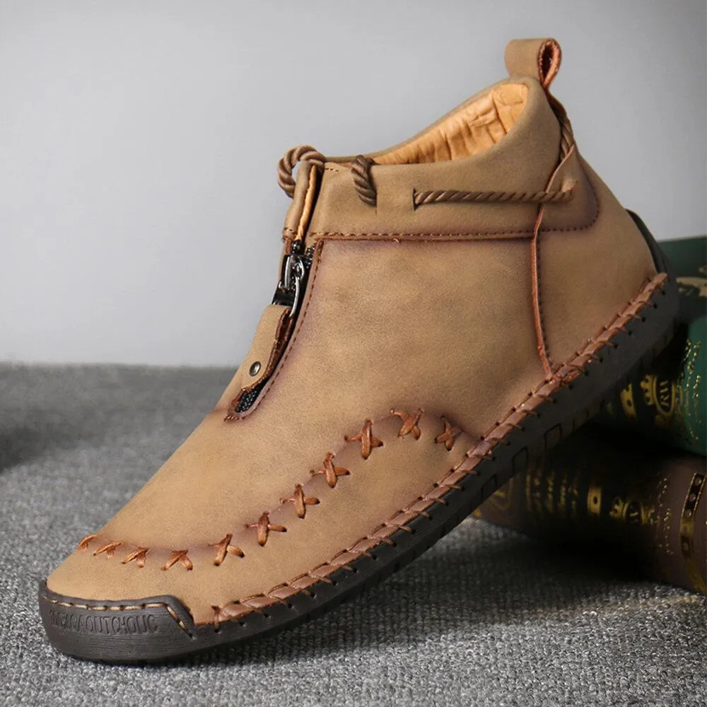 Mostelo™—Men Casual Handmade Zipper High-top Shoes