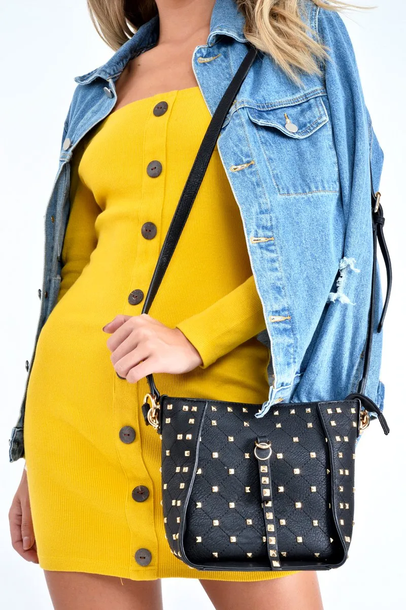 Mustard Rib Button Down Mini Dress - Lorenna