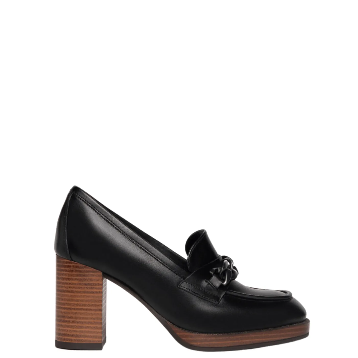 NeroGiardini Black Leather Platform Shoes