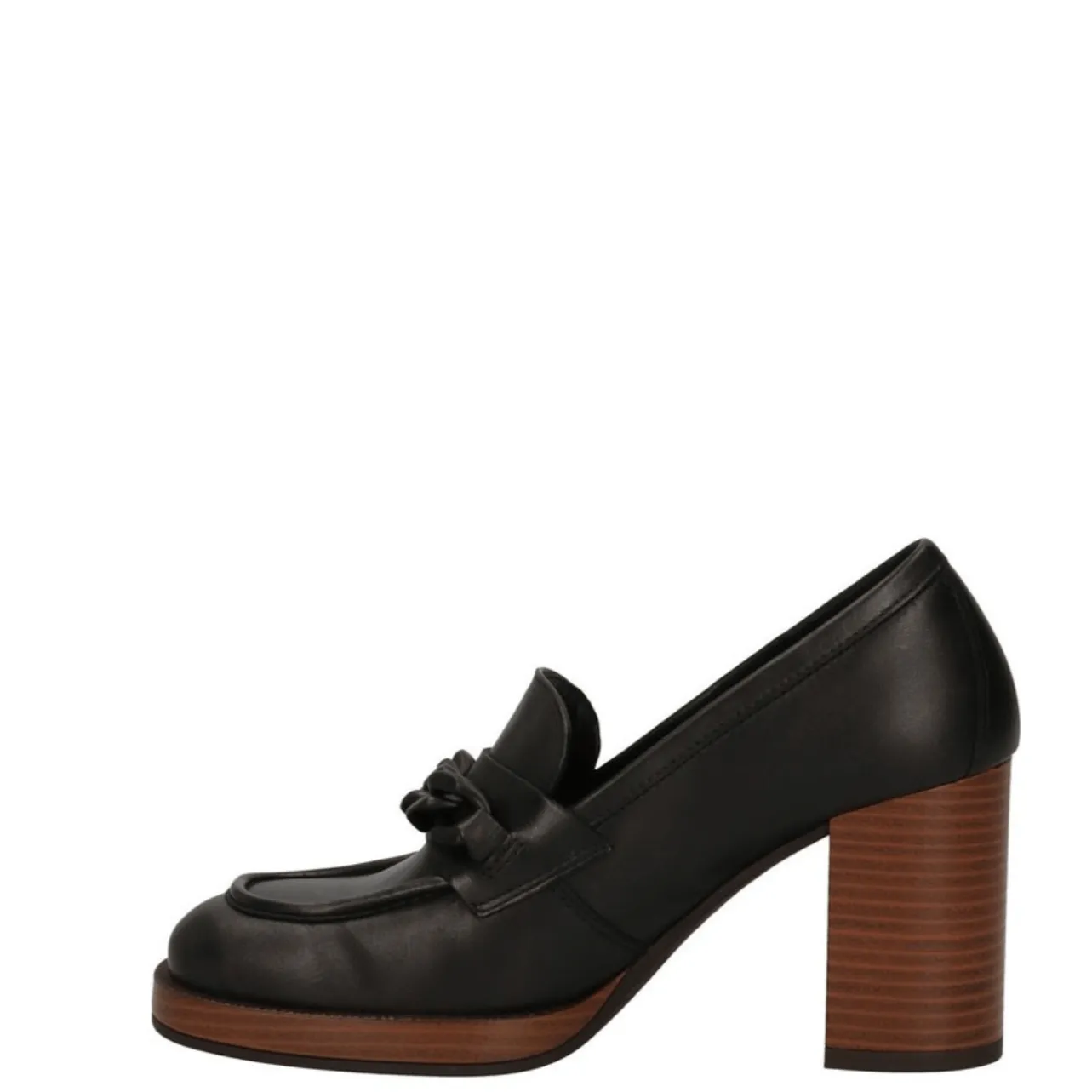 NeroGiardini Black Leather Platform Shoes