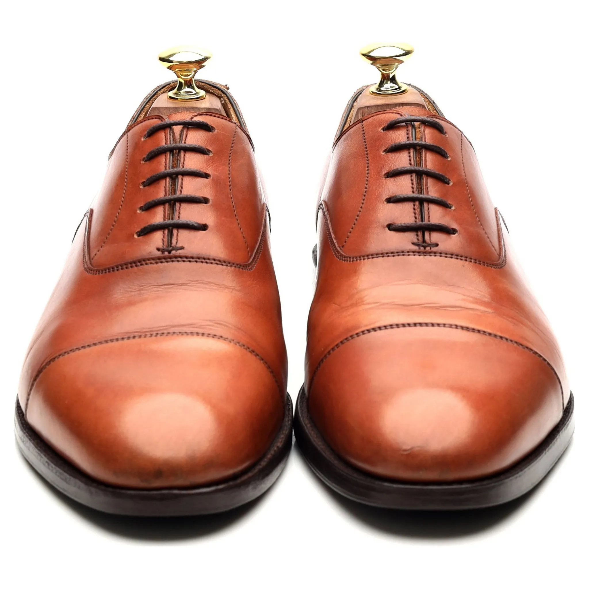 New & Lingwood Tan Brown Leather Oxford UK 8.5 E