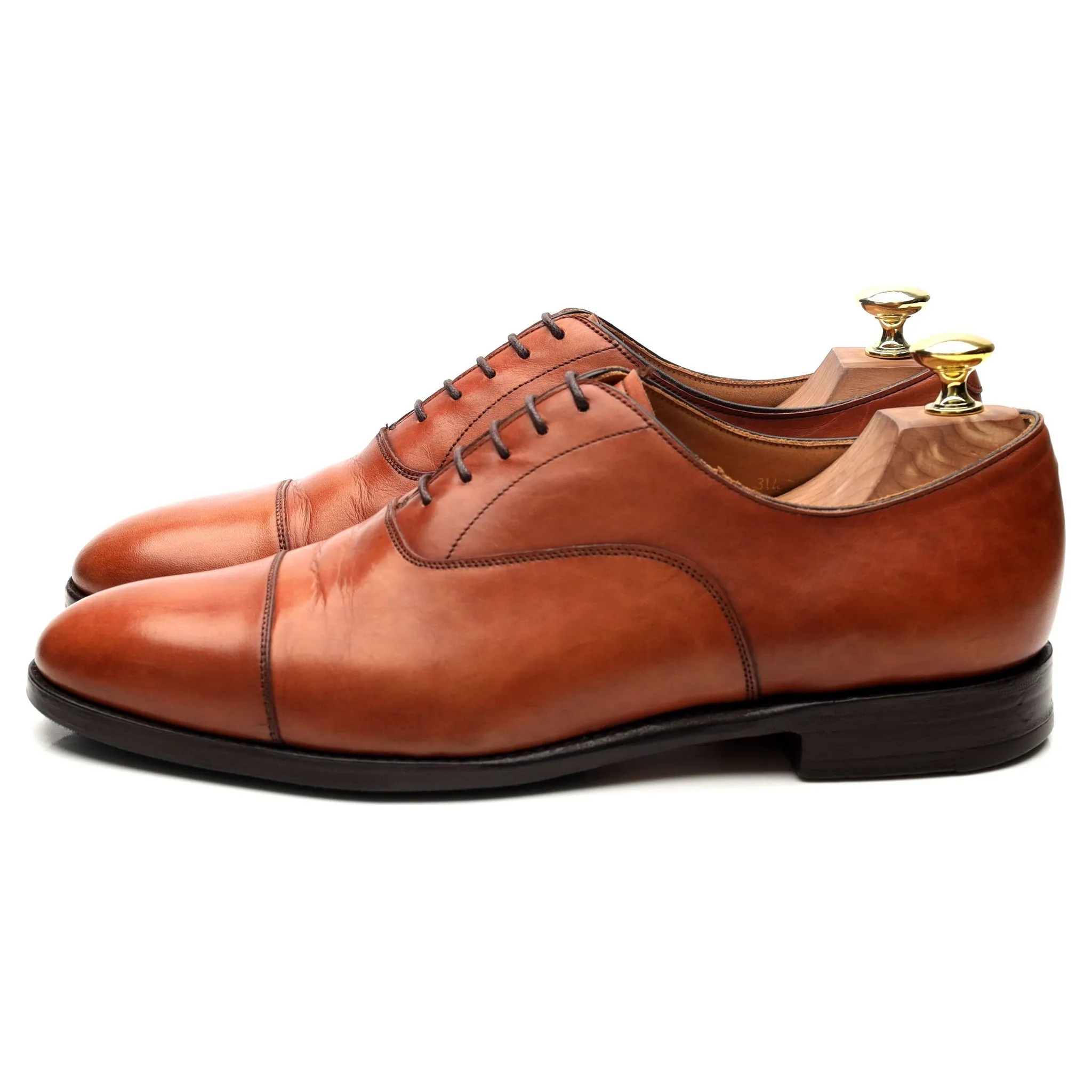 New & Lingwood Tan Brown Leather Oxford UK 8.5 E