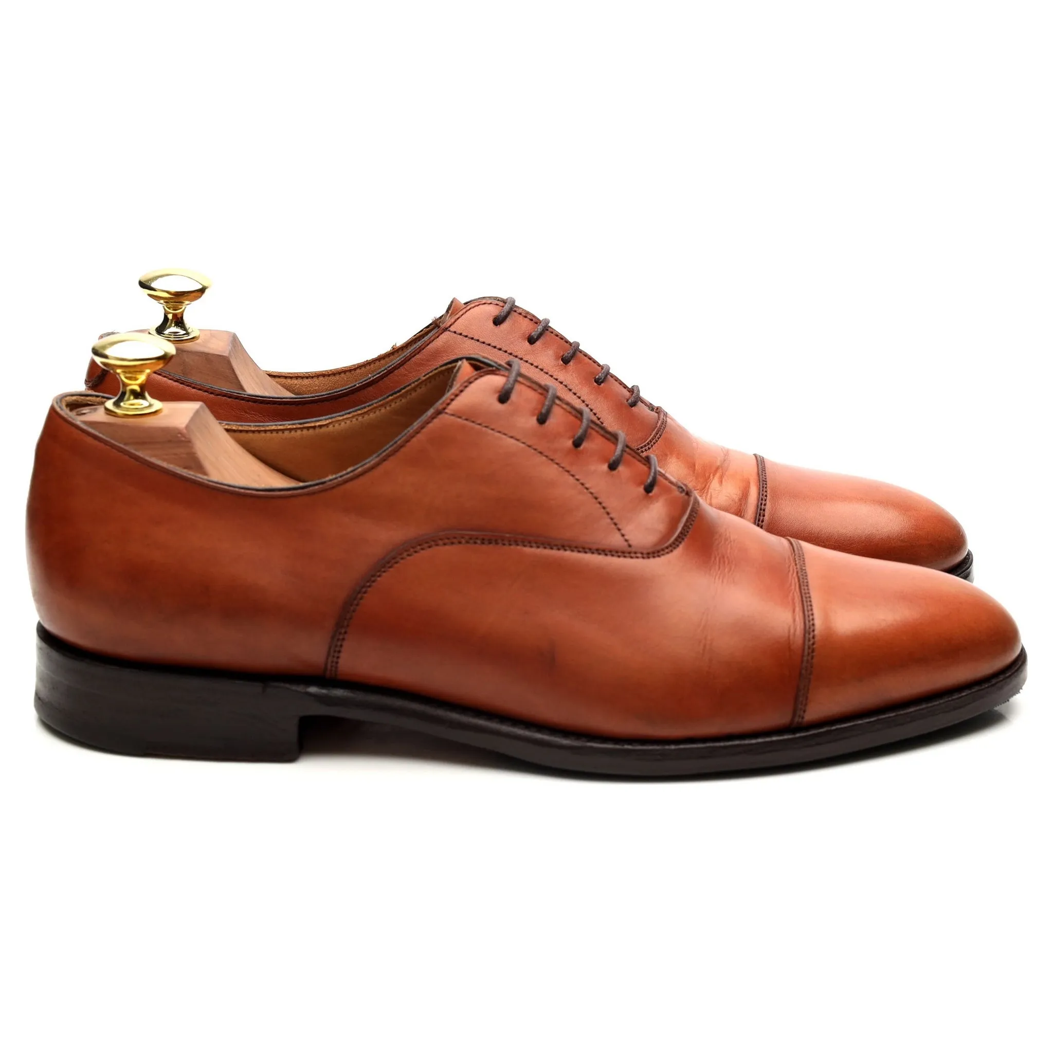 New & Lingwood Tan Brown Leather Oxford UK 8.5 E