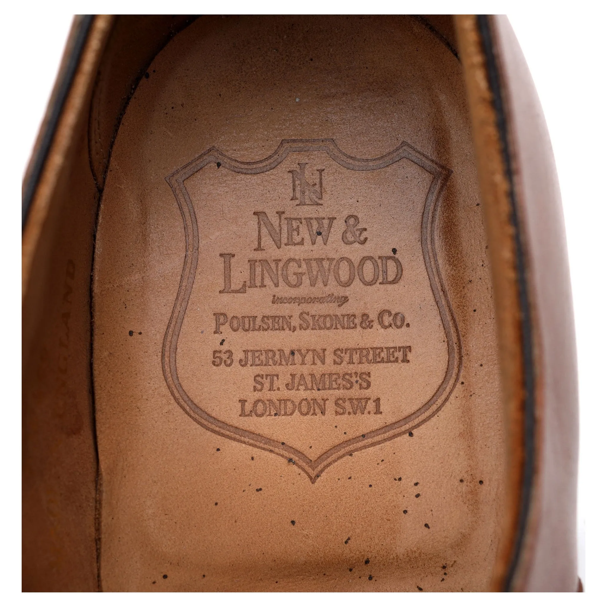 New & Lingwood Tan Brown Leather Oxford UK 8.5 E