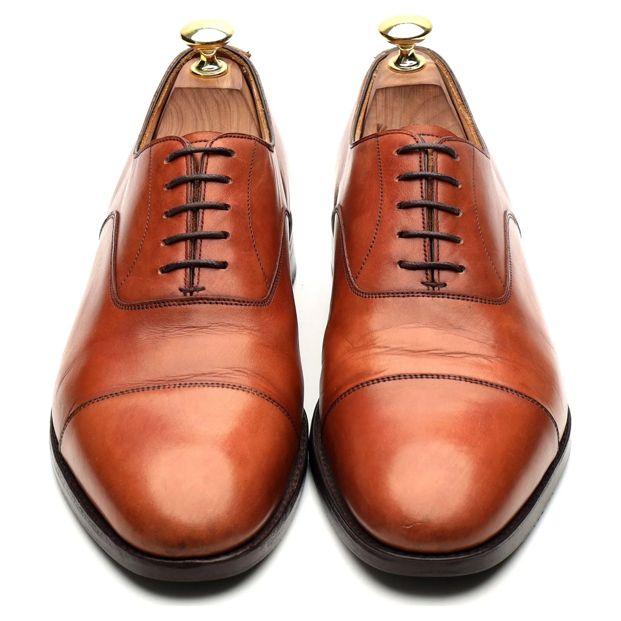 New & Lingwood Tan Brown Leather Oxford UK 8.5 E