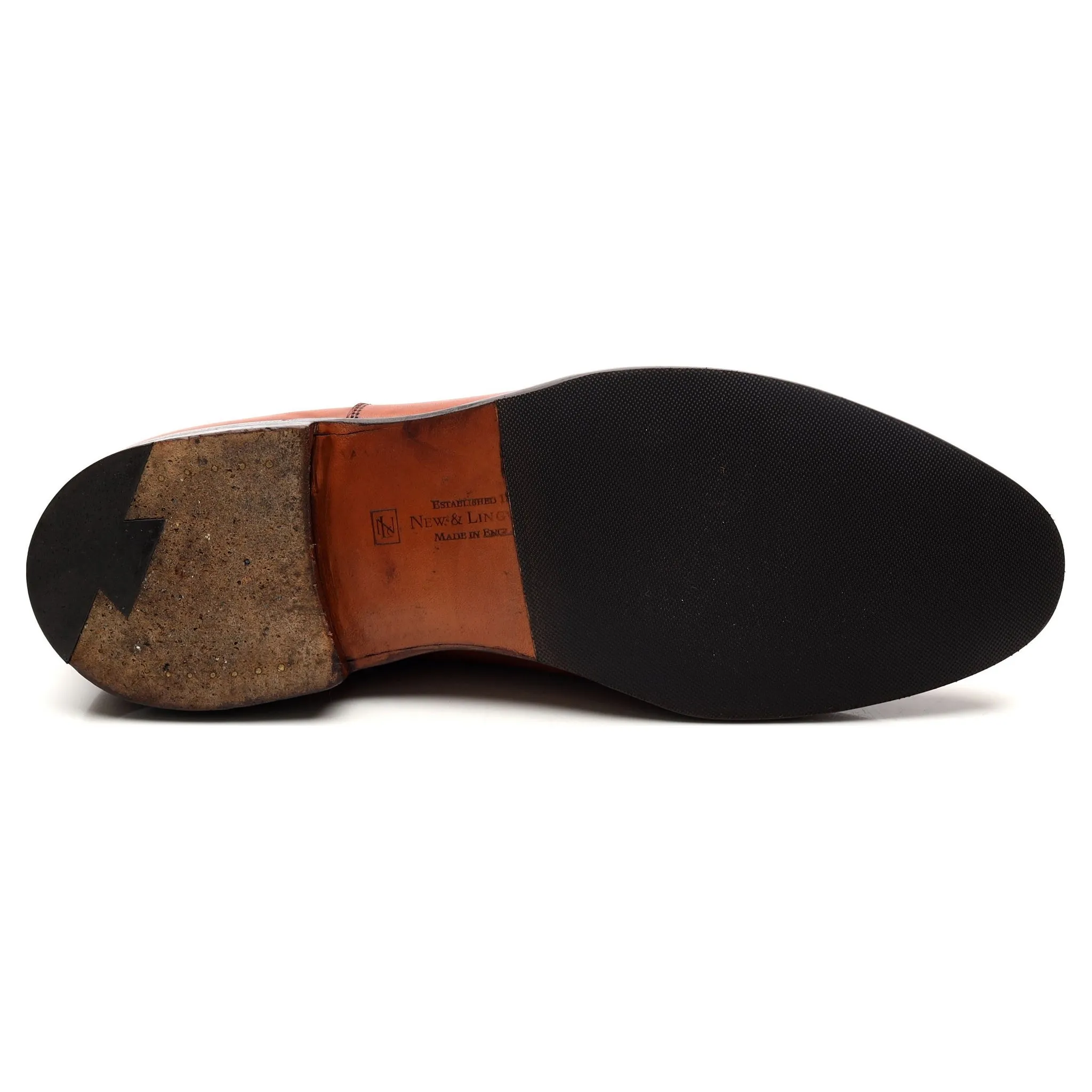New & Lingwood Tan Brown Leather Oxford UK 8.5 E