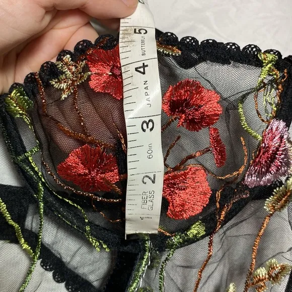 NEW Embroidered Floral Mesh Garden Luxury Lingerie Peekaboo Lace Bodysuit