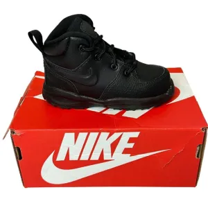 New NIKE Manoa Baby/Toddler Boot Black/Blk/Blk Leather Size 7C BQ5374