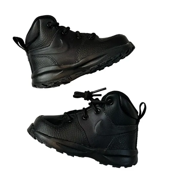 New NIKE Manoa Baby/Toddler Boot Black/Blk/Blk Leather Size 7C BQ5374