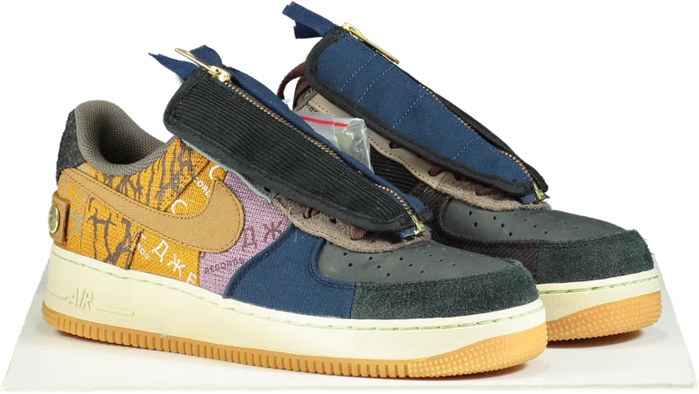 Nike CN2405 Multicolored Travis Scott Air Force 1 Low Cactus Jack Trainers UK 9 👟