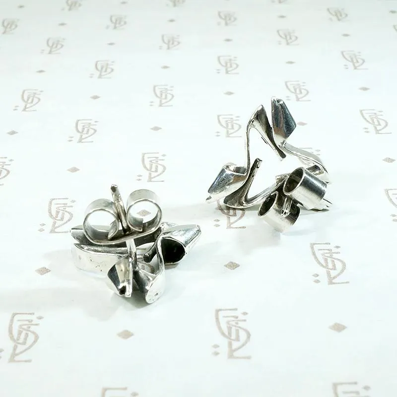 Open-Toed Pump Sterling Silver Stud Earrings