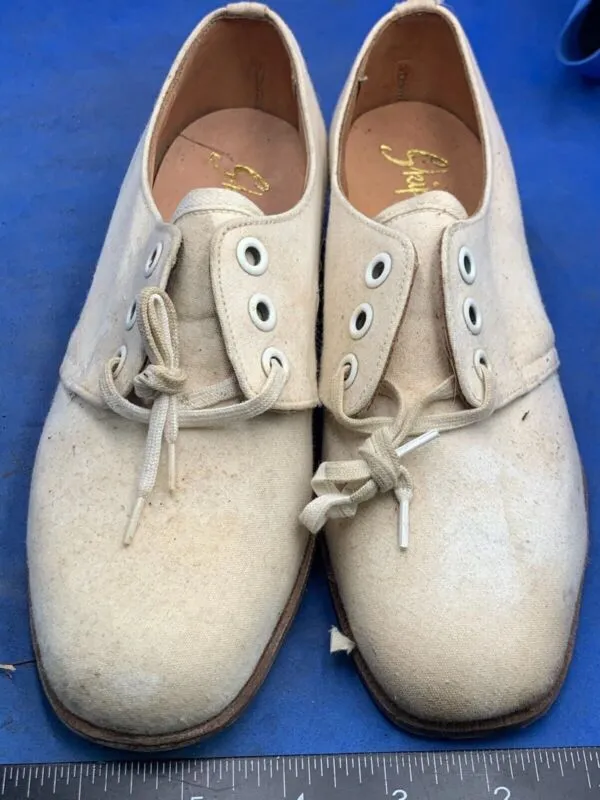 Original WW2 British Army Women's White Summer Shoes - ATS WAAF - Size 240s