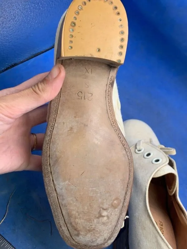 Original WW2 British Army Women's White Summer Shoes - ATS WAAF - Size 240s