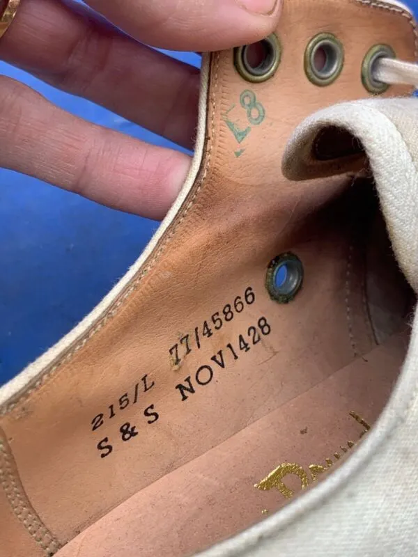 Original WW2 British Army Women's White Summer Shoes - ATS WAAF - Size 240s