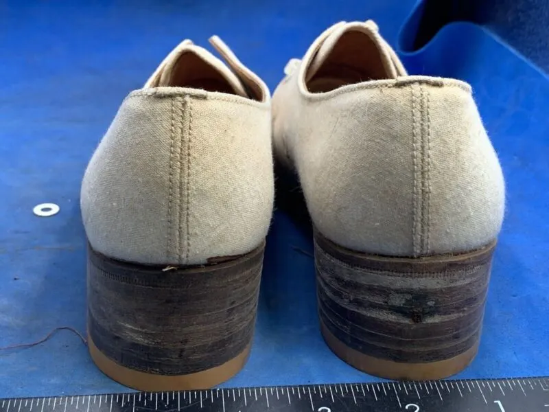 Original WW2 British Army Women's White Summer Shoes - ATS WAAF - Size 240s