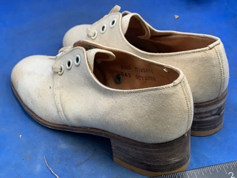 Original WW2 British Army Women's White Summer Shoes - ATS WAAF - Size 240s