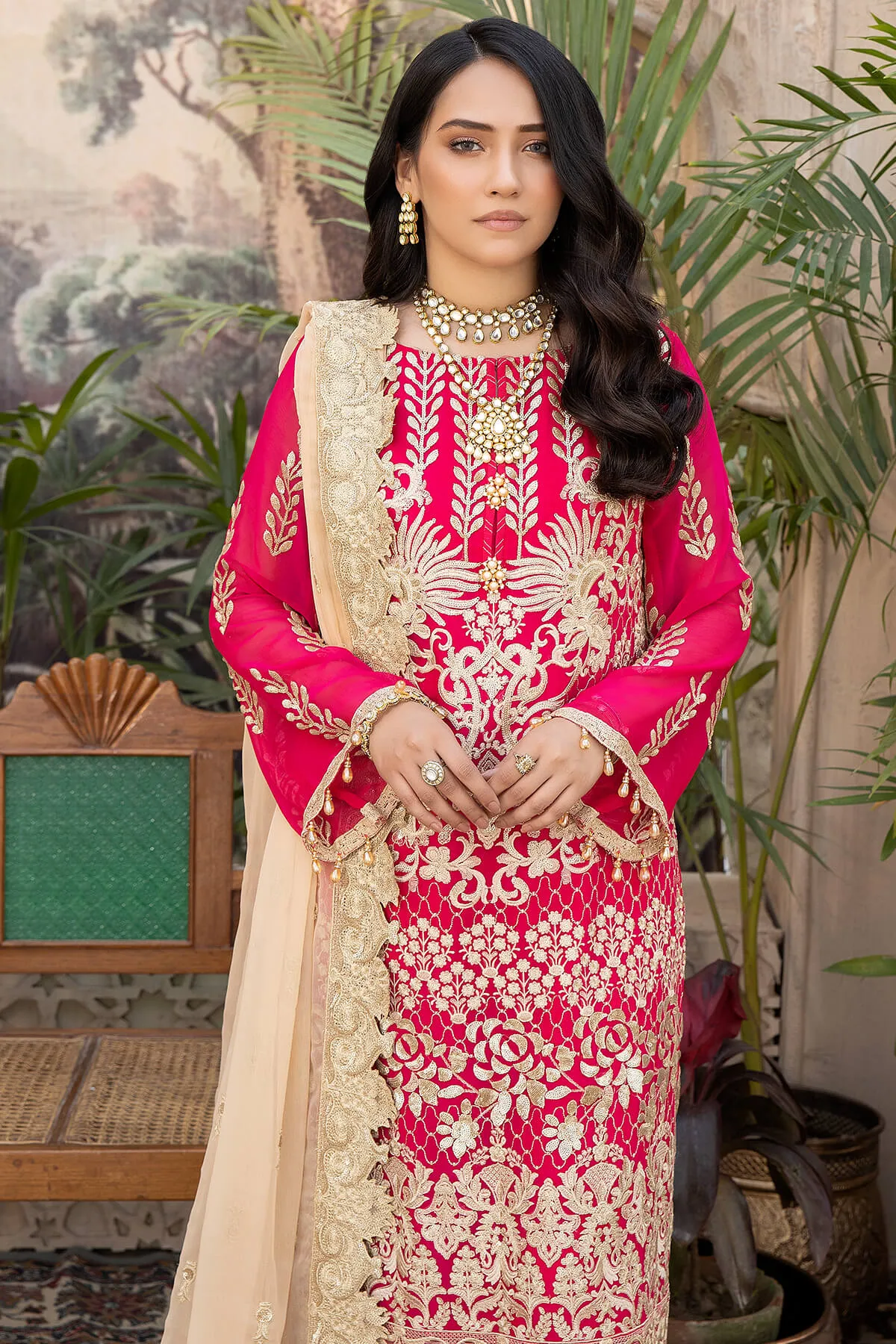 Pakistani Pink Dress in Kameez Trouser Style for Eid