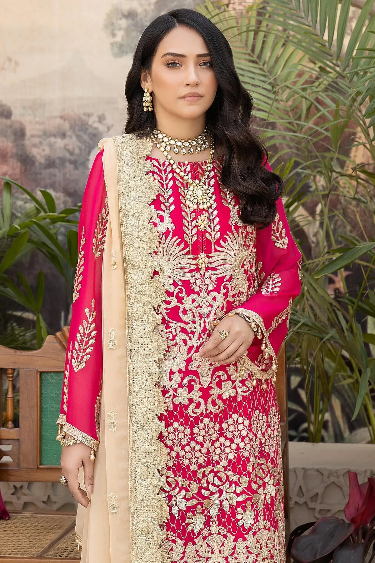 Pakistani Pink Dress in Kameez Trouser Style for Eid