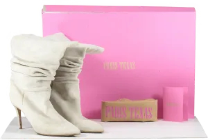 Paris Texas Beige Slouchy Suede Heeled Ankle Boots UK 7 EU 40 👠