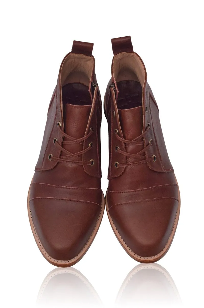 Passage Lace Up Boots in Vintage Beige