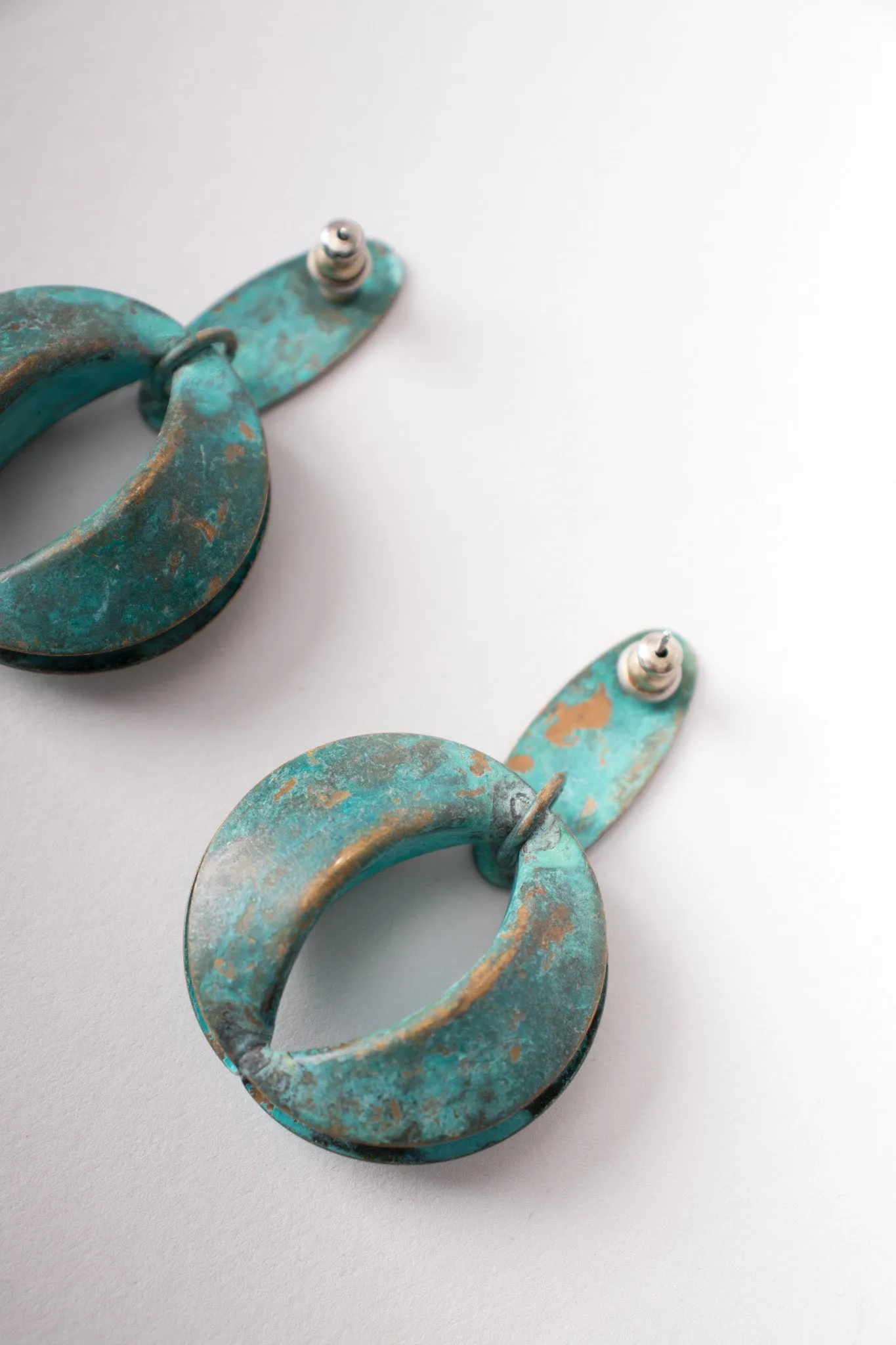 Patina Oval Link Necklace & Earring Set