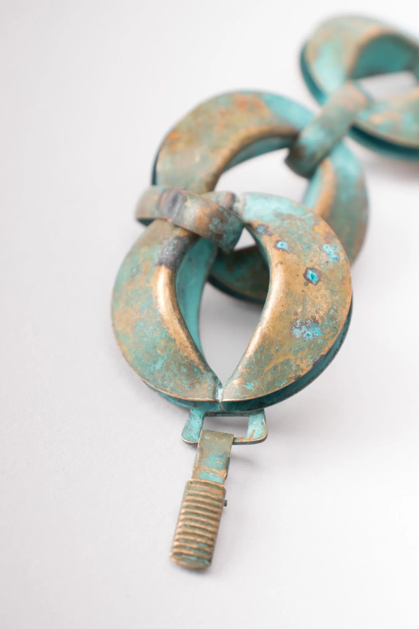 Patina Oval Link Necklace & Earring Set