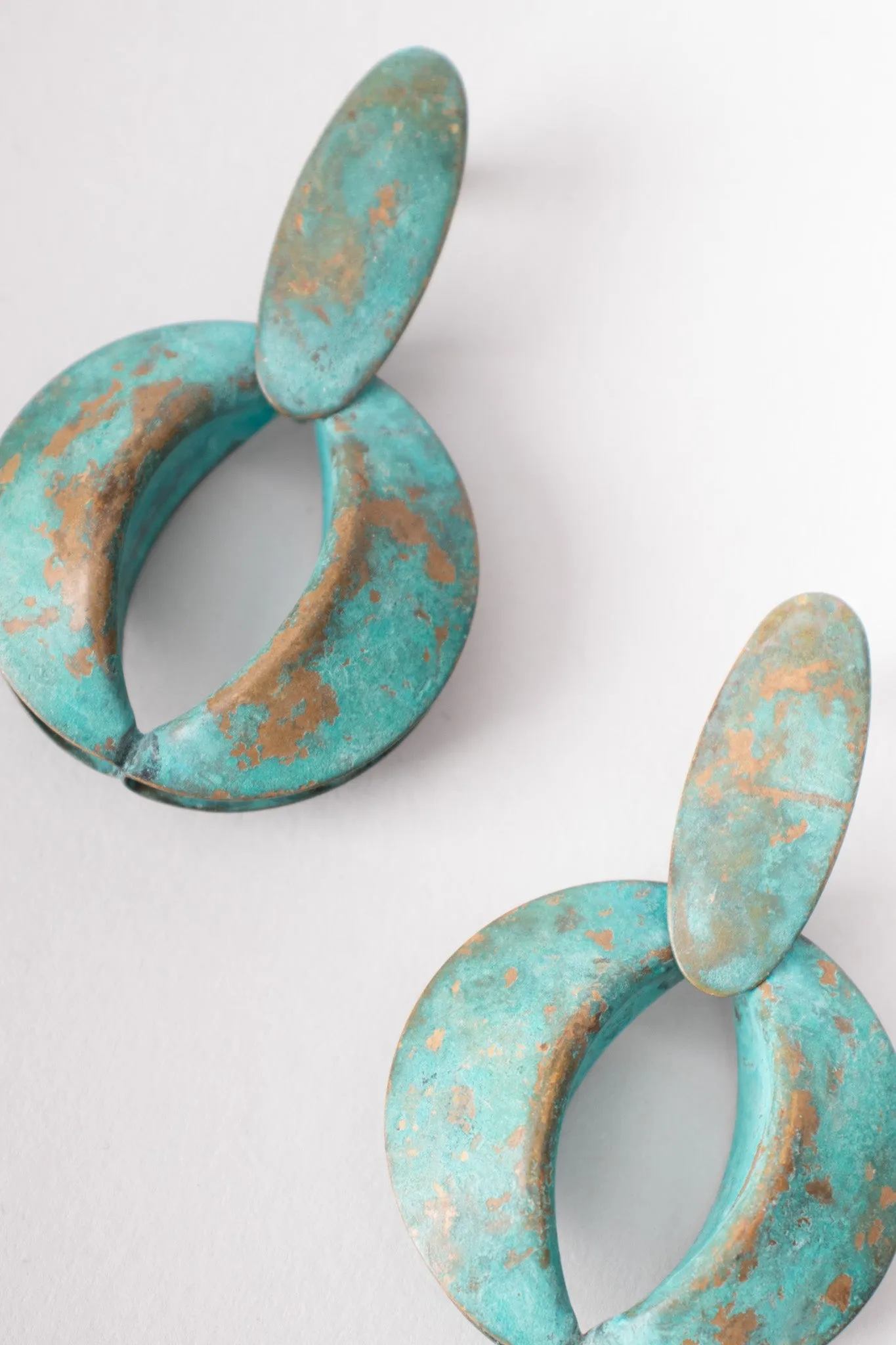 Patina Oval Link Necklace & Earring Set