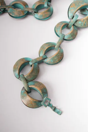 Patina Oval Link Necklace & Earring Set