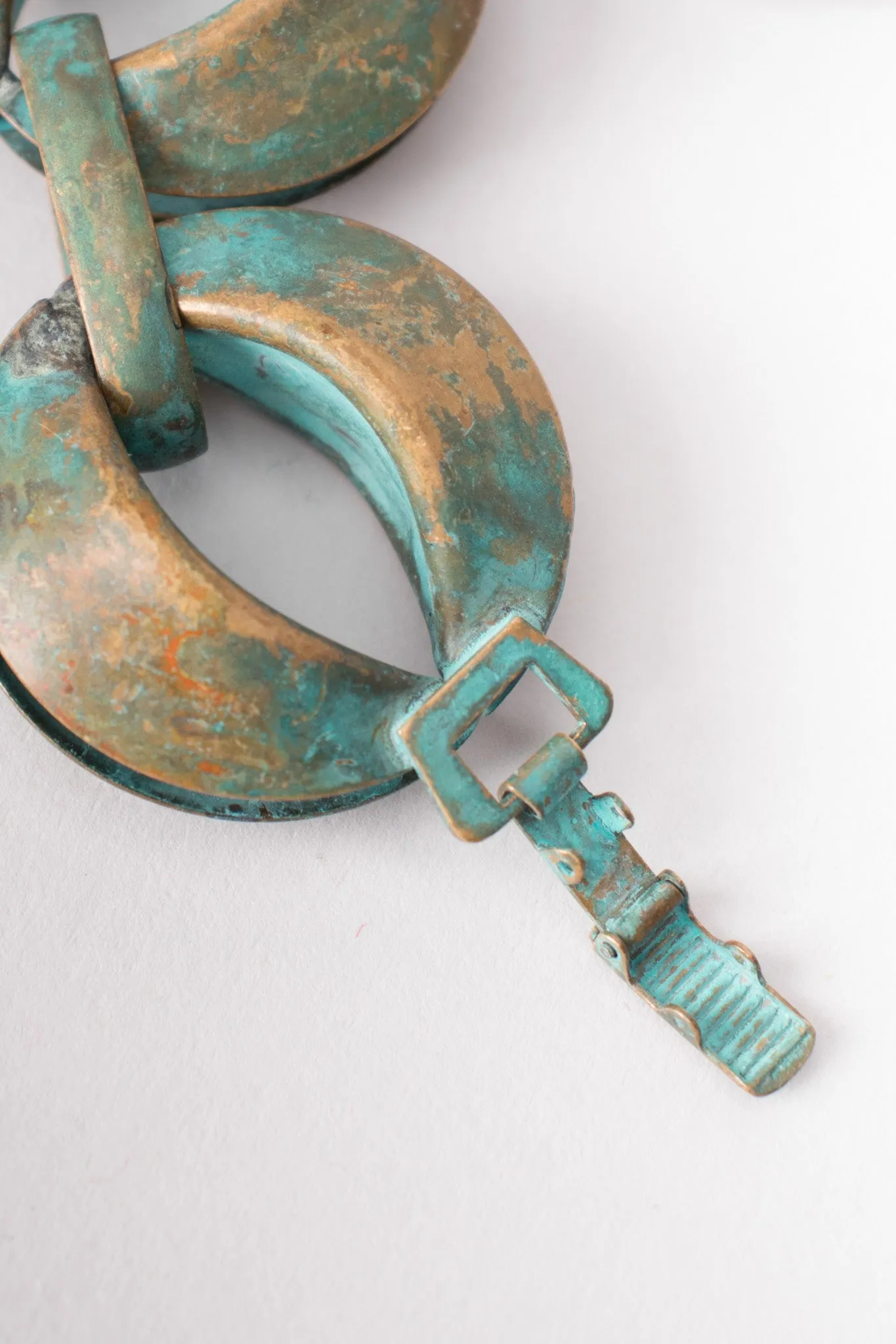 Patina Oval Link Necklace & Earring Set