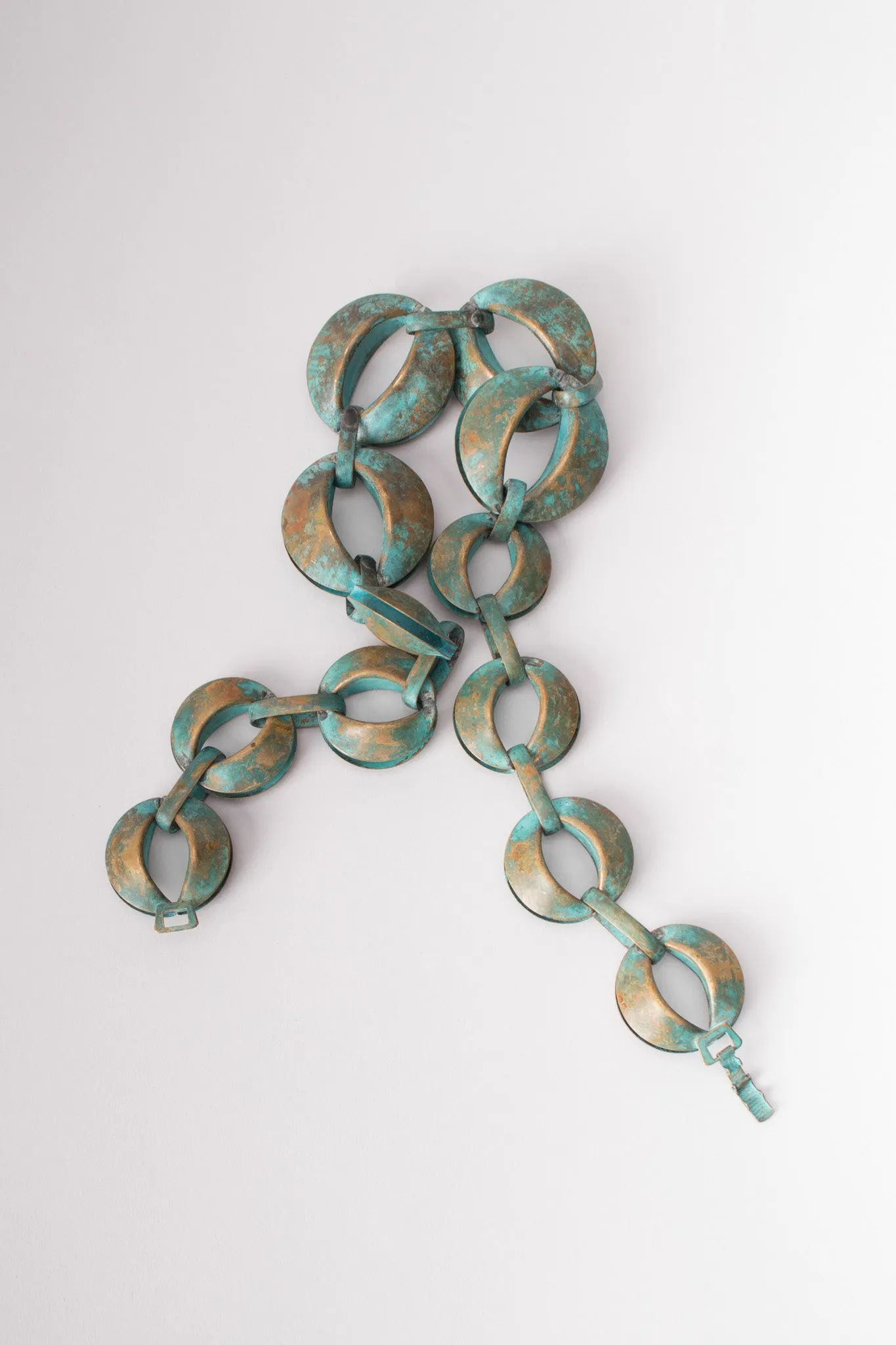 Patina Oval Link Necklace & Earring Set