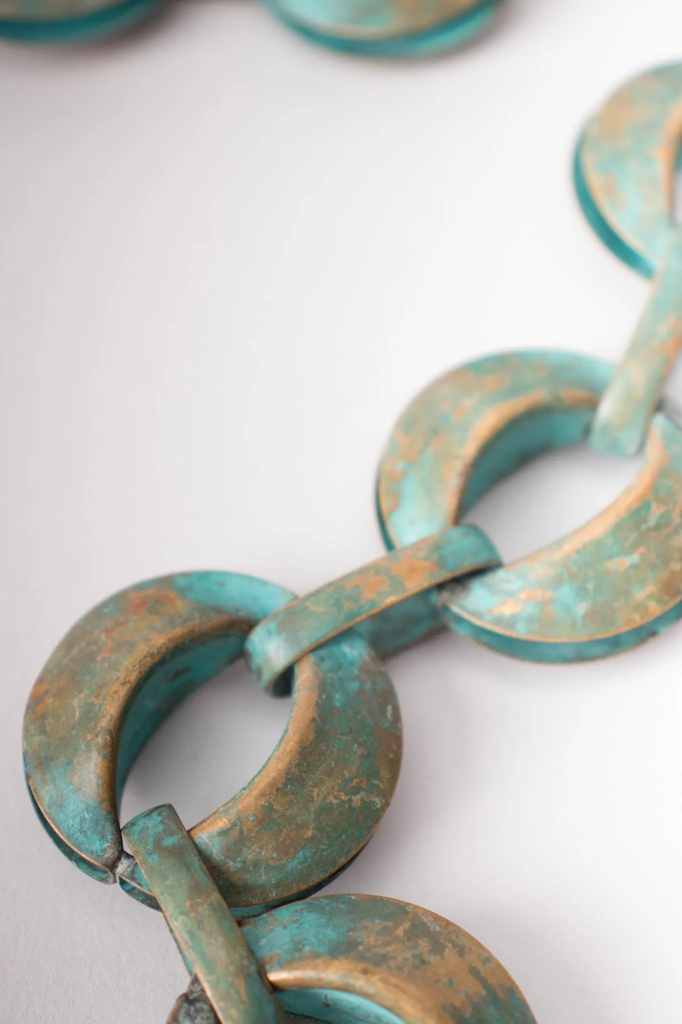 Patina Oval Link Necklace & Earring Set
