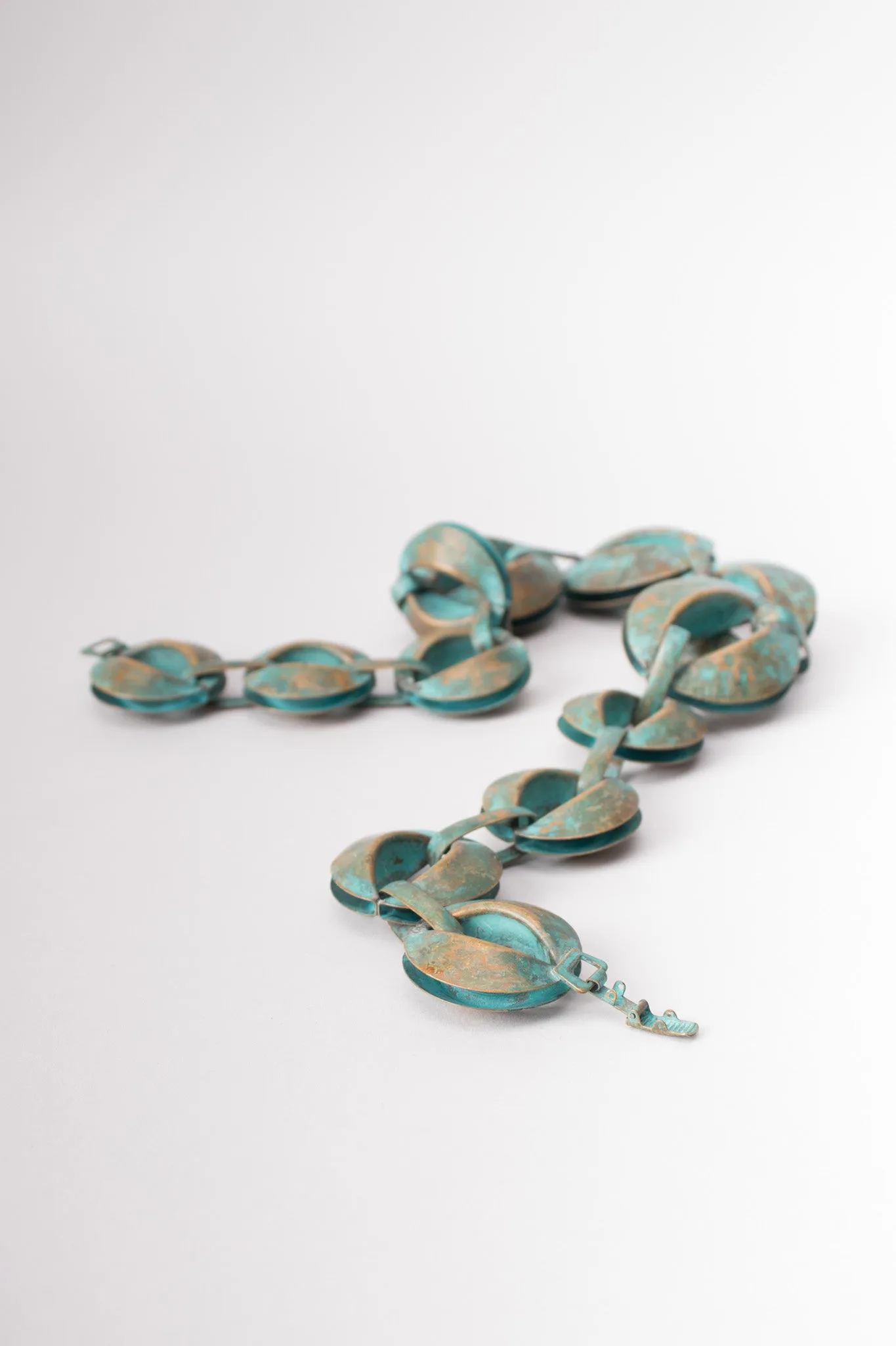 Patina Oval Link Necklace & Earring Set