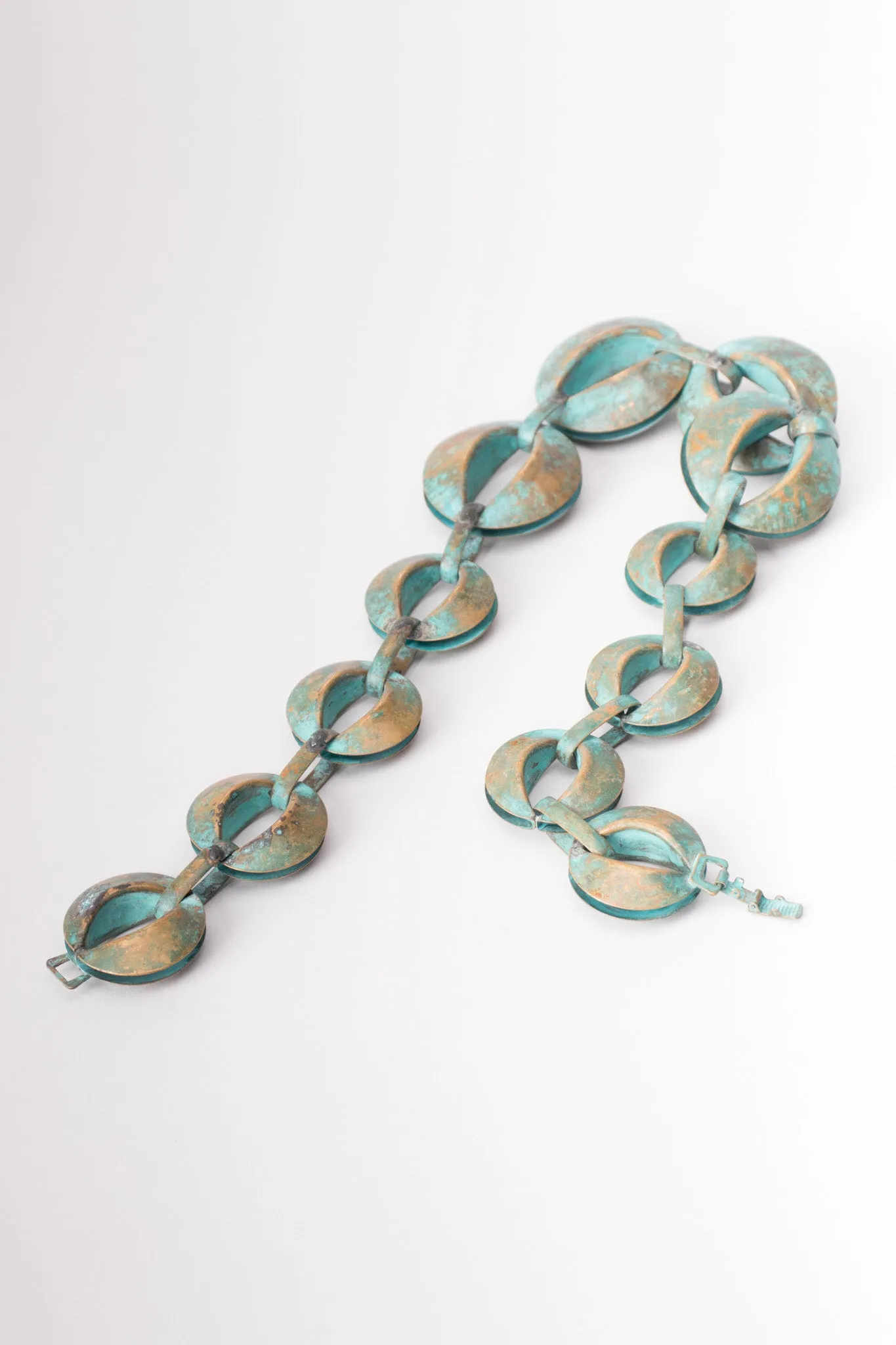 Patina Oval Link Necklace & Earring Set