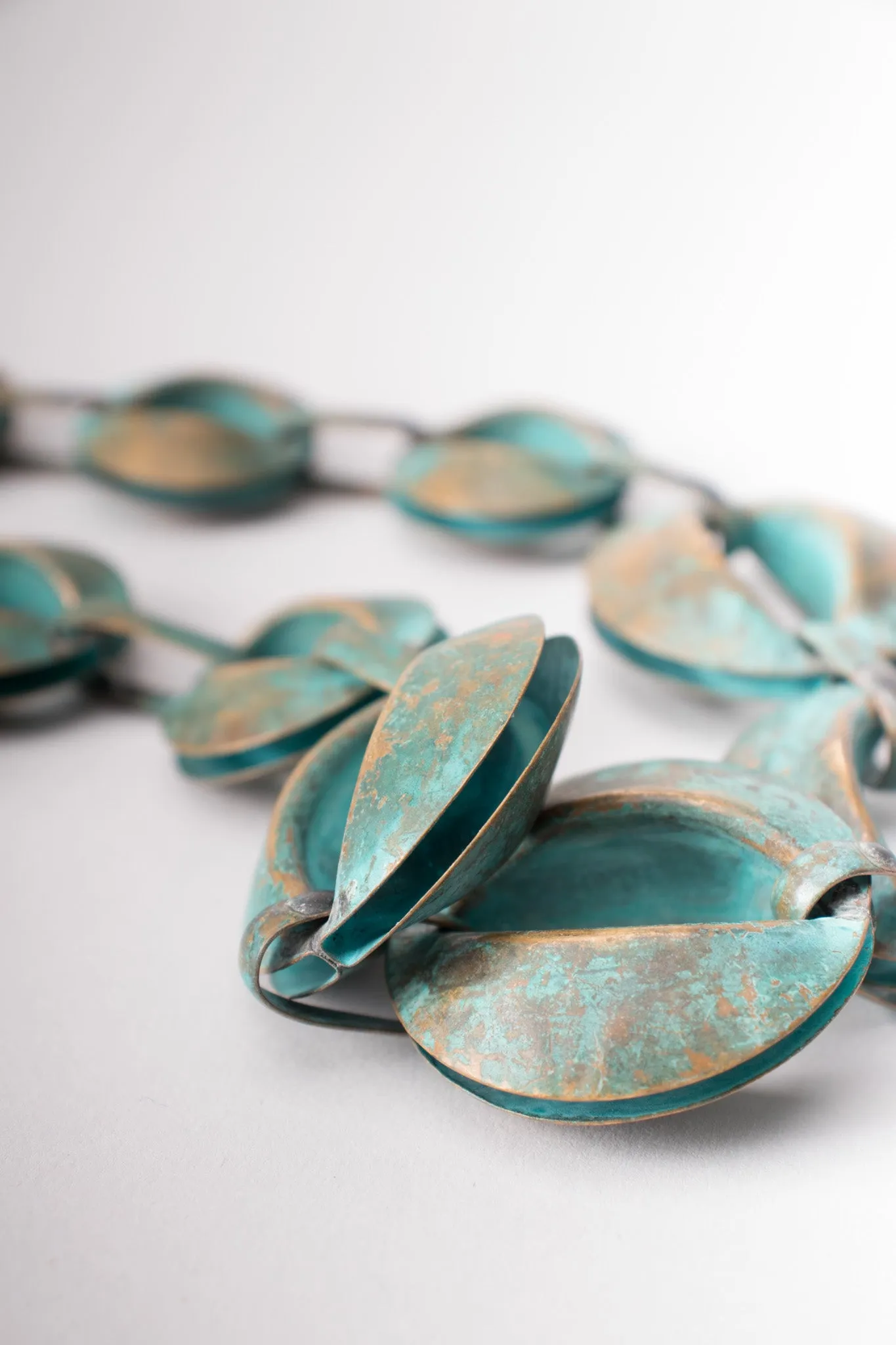 Patina Oval Link Necklace & Earring Set