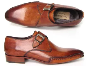 Paul Parkman Handsewn Monkstrap Shoes Tobacco