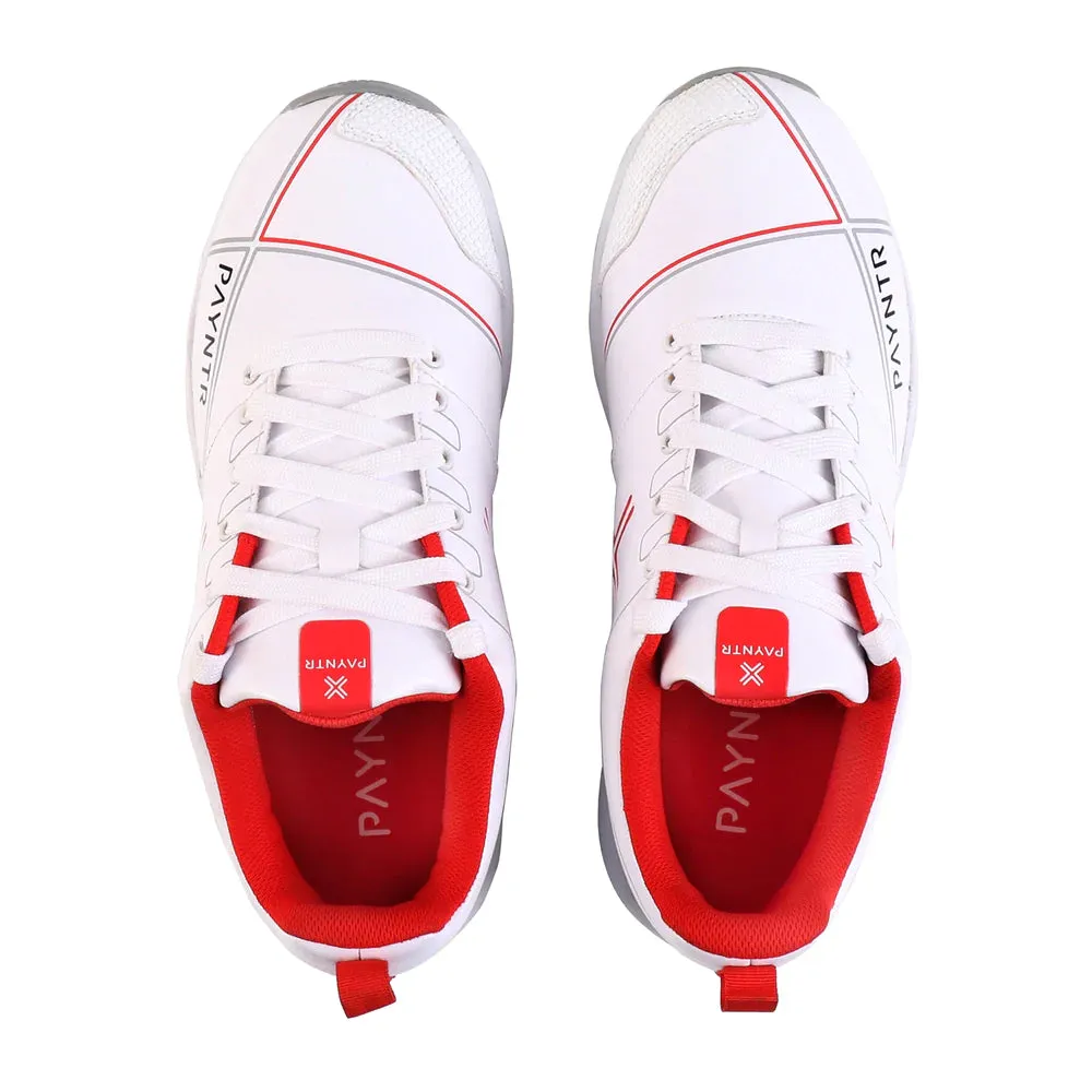 Payntr X Rubber Stud Cricket Shoes | White