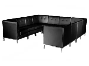 PEACHTREE 10pc "U" SHAPED SECTIONAL - BLACK