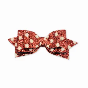 Pepperdine - Pink Hearts Valentine Glitter Hair Bow