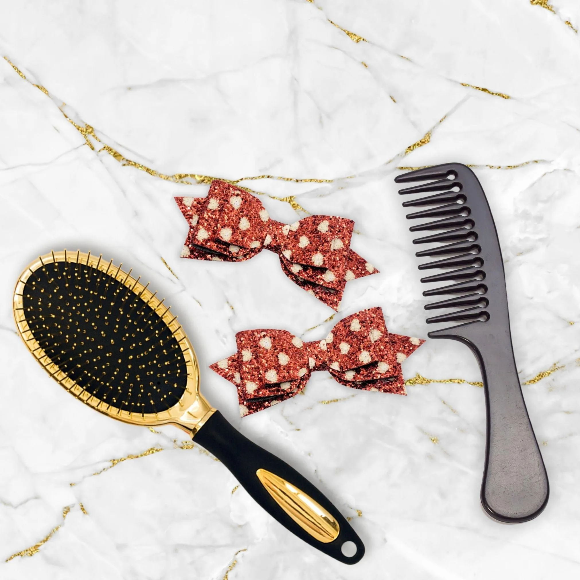 Pepperdine - Pink Hearts Valentine Glitter Hair Bow