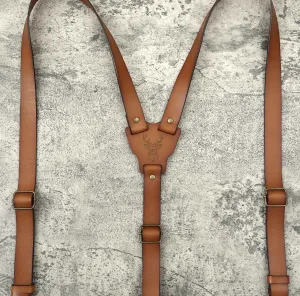 Personalized Groomsman Gift Personalized Men’s Leather Suspenders Groomsmen Suspenders Brown Suspenders Leather Suspenders