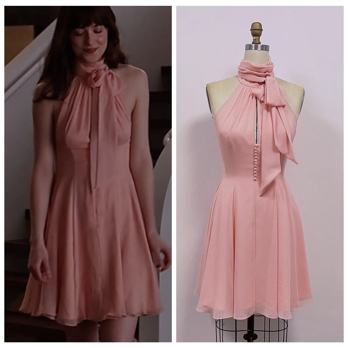 Pink Anastasia Steele Dress Cocktail Party Dancing Dress