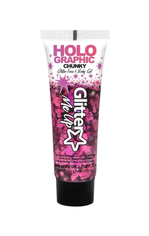 Pink Holographic Chunky Glitter Gel