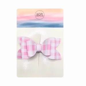 Pink Plaid Hair Bow