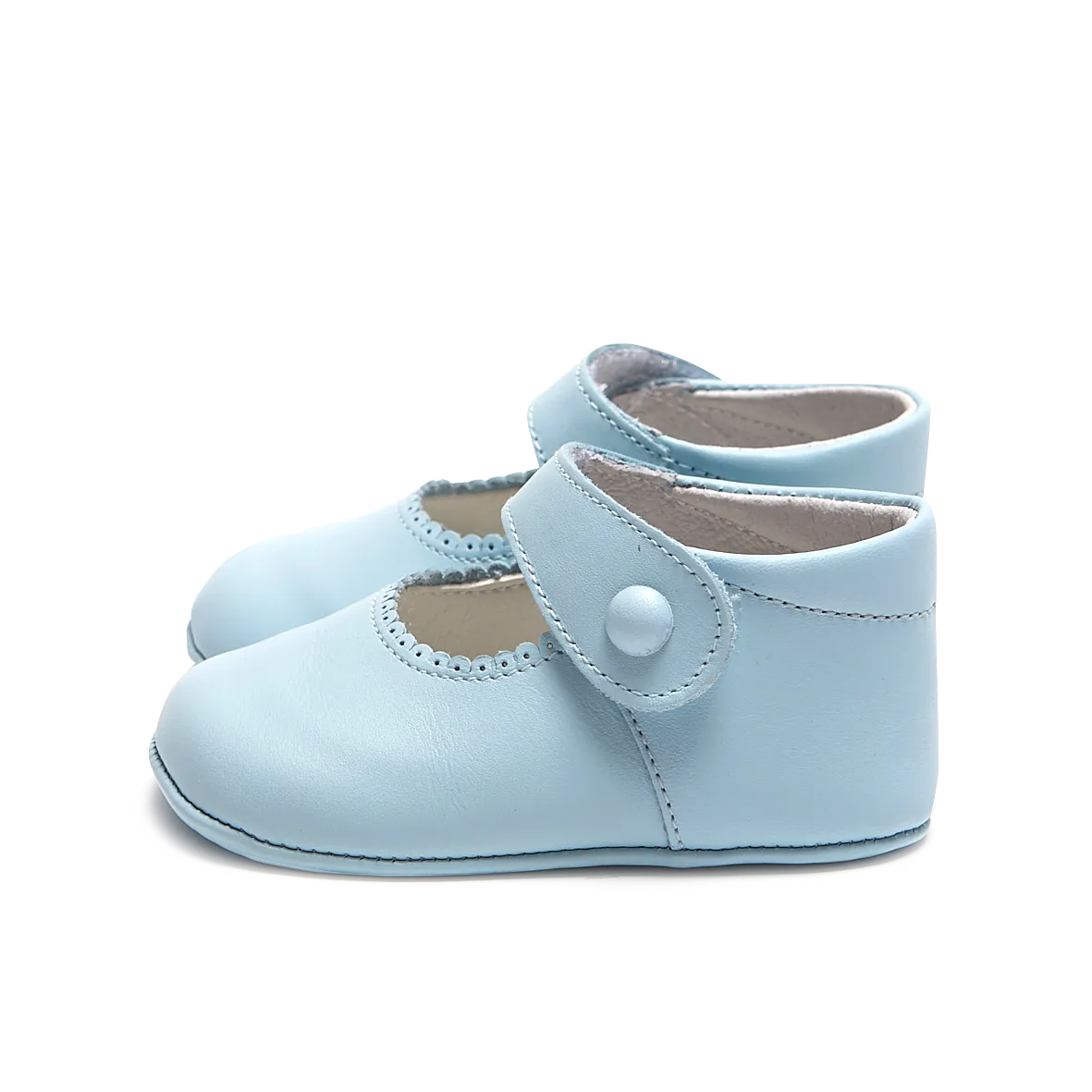 POWDER BLUE MARY-JANE PRAM SHOES