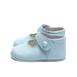 POWDER BLUE MARY-JANE PRAM SHOES