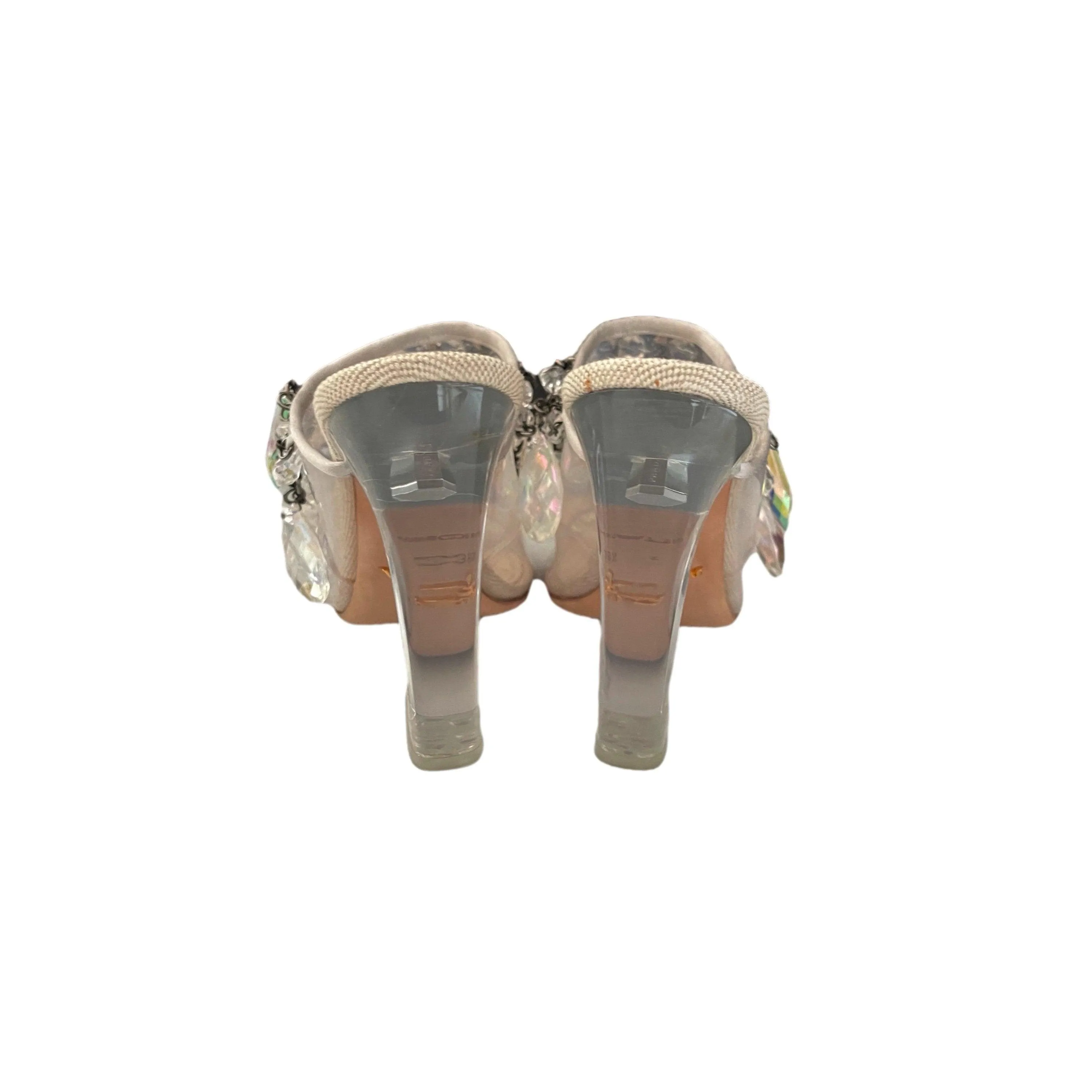 Prada Lucite Gem Chunky Heels